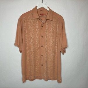 Tommy Bahama Men's 100% Silk Button Down Short Sleeve Shirt